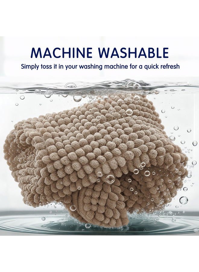 SUBRTEX Bathroom Rugs Chenille Bath Rug Soft Short Plush Bath Mat Soft Shower Mat Water Absorbent Shower Mat Quick Dry Machine Washable(Taupe Brown,16" x 24") - Image 5
