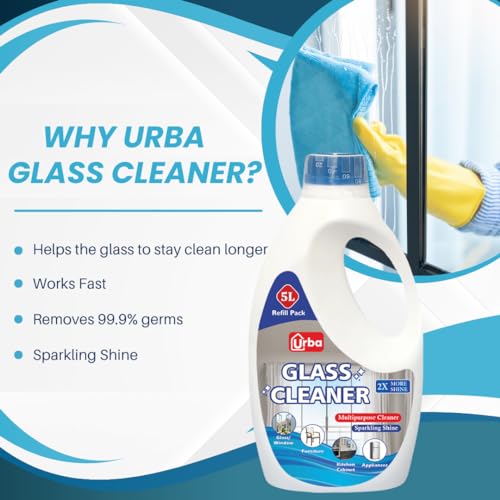 URBA Glass cleaner 5 Ltr with 500 Ml, Household Shine Booster, Pro Glass & Multi-Surface Cleaner & Disinfectant, 5 Ltr with 500ml Free - Image 5
