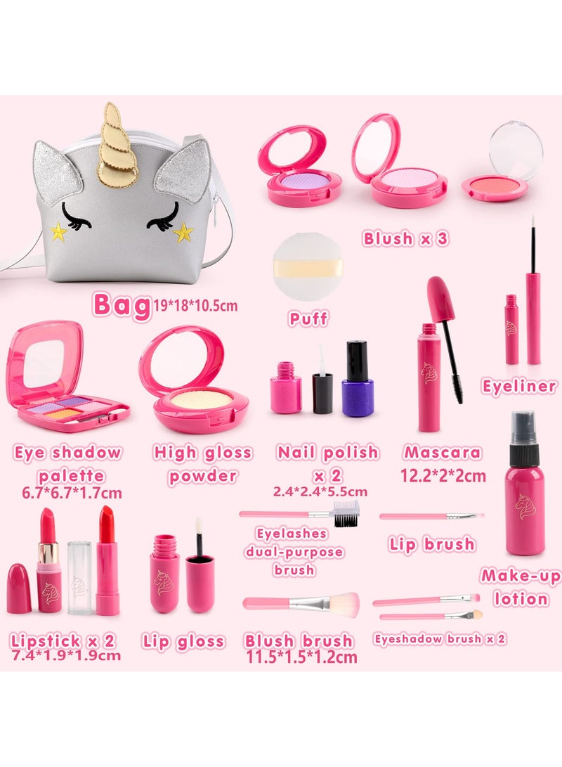 Bebiland 20 Pack Kids Makeup Kit for Girl, Pretend Makeup for Toddlers, Play Makeup for Little Girls Age 3 4 5 6 7 Birthday Gift - Image 2