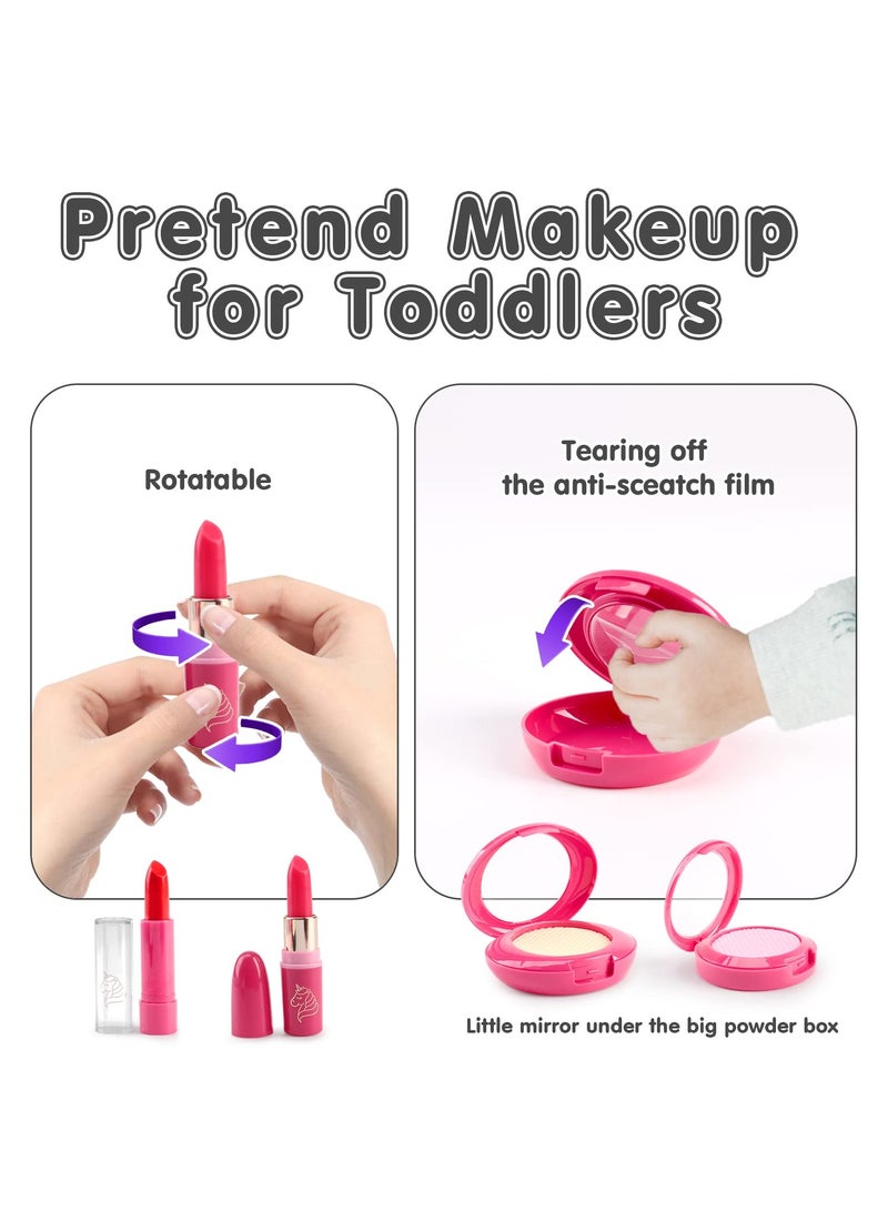 Bebiland 20 Pack Kids Makeup Kit for Girl, Pretend Makeup for Toddlers, Play Makeup for Little Girls Age 3 4 5 6 7 Birthday Gift - Image 4