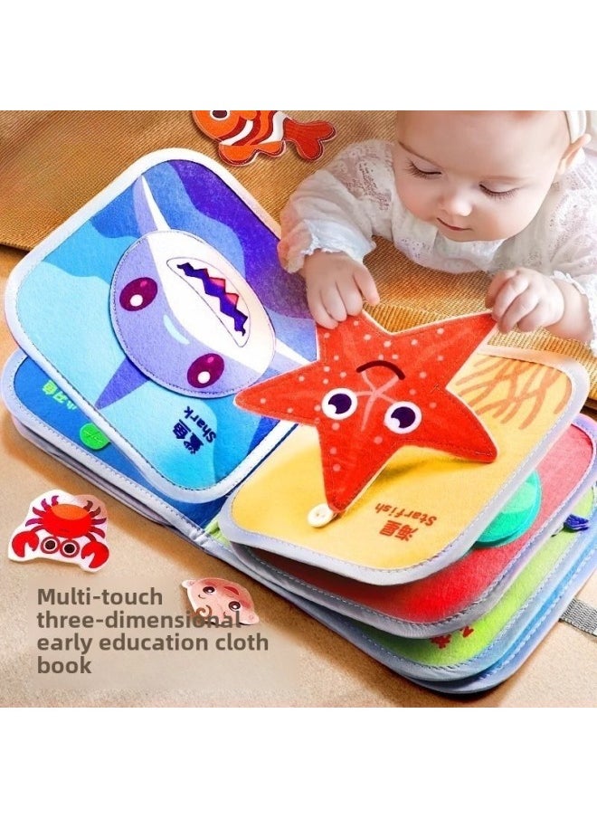 Children's Baby Tear Not To Rip Early Education Hand Tear Book Baby Tear Book Baby Three-dimensional Quiet Cloth Book 1 Toy 0-3 Years Old-Color: Unbreakable Cloth Book "animal World" Bees Are Available  - Image 2
