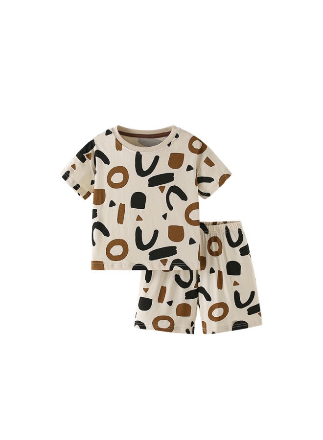 Boys Two-piece Summer European And American Children Round Neck Short Sleeve Home Clothes Suit