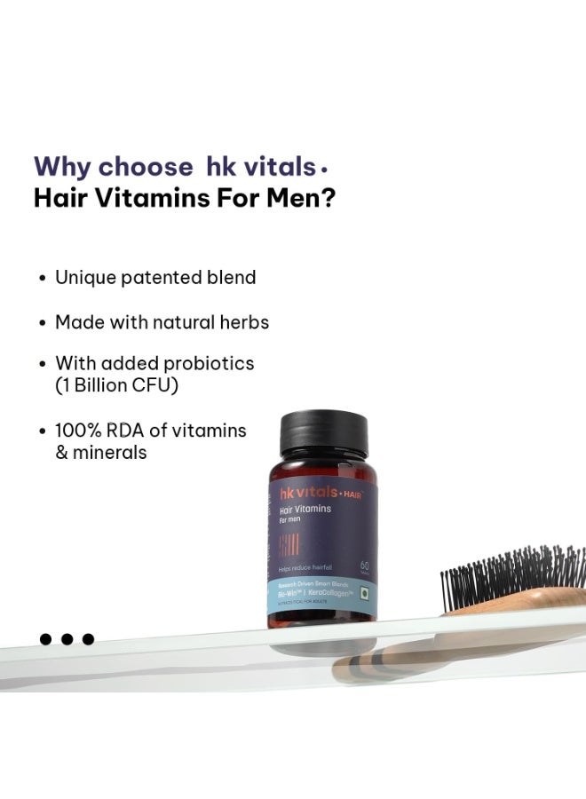 hk vitals Hair Vitamin with DHT Blockers (60 Tablets) | Omega & Biotin, Supports Keratin Synthesis & Helps Reduce Hair Fall - Image 2
