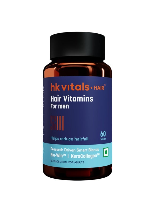 hk vitals Hair Vitamin with DHT Blockers (60 Tablets) | Omega & Biotin, Supports Keratin Synthesis & Helps Reduce Hair Fall - Image 1
