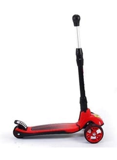 Generic Cool Baby Scooter for children with three wheels and a large foldable pedal with music, made of polyurethane with adjustable height and LED lighting, the best gift for ages 3 to 12 years, red, child, aluminum frame  - Image 3