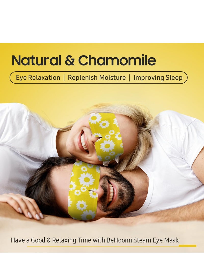 BeHoomi 20 Packs Steam Eye Mask, Heated Eye Mask Warm Compress for Eyes, Disposable Self Heating Eye Mask for Sleep, Spa, Travel Essentials & Relaxation Gifts for Women, Stocking Stuffers (Chamomile)  - Image 2