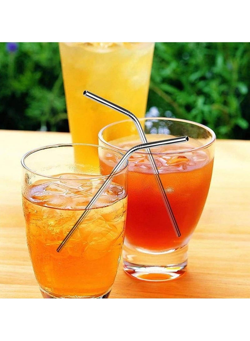 Premium Stainless Steel Reusable Straws Set (6-Pack) with Cleaning Brush - Bent Metal Drinking Straws for Smoothies & Cocktails - Eco-Friendly, BPA Free & Dishwasher Safe - Silver - Image 3