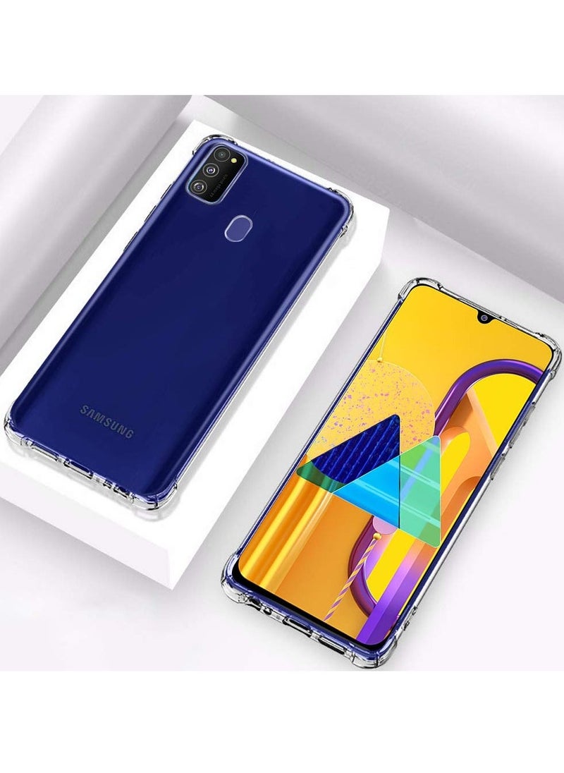 Raxoom Samsung Galaxy M21 Case Cover Protective Shock Absorption Bumper soft Transparent Case (Clear) - Image 1