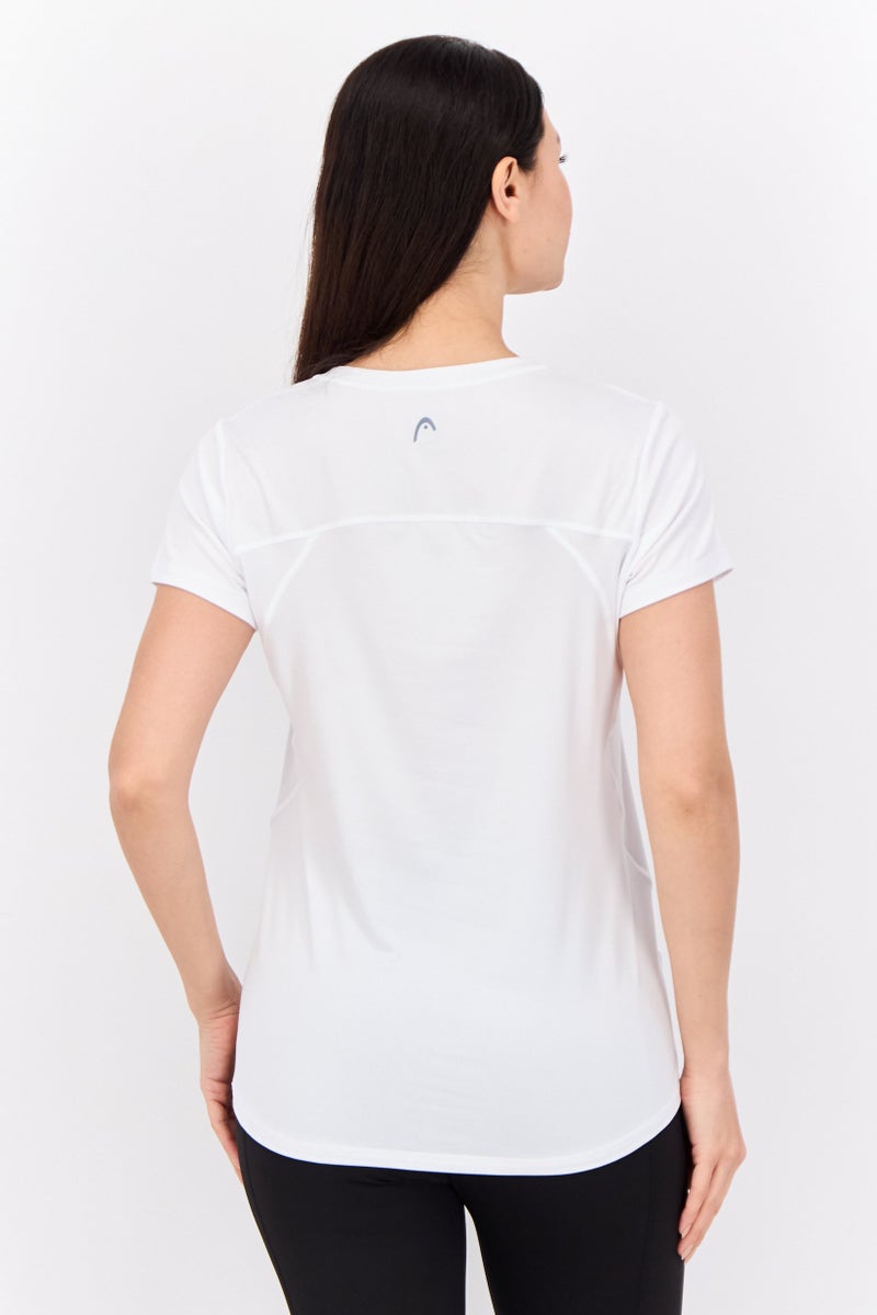 HEAD Women Sportswear Fit Short Sleeves Training Top, White - Image 3