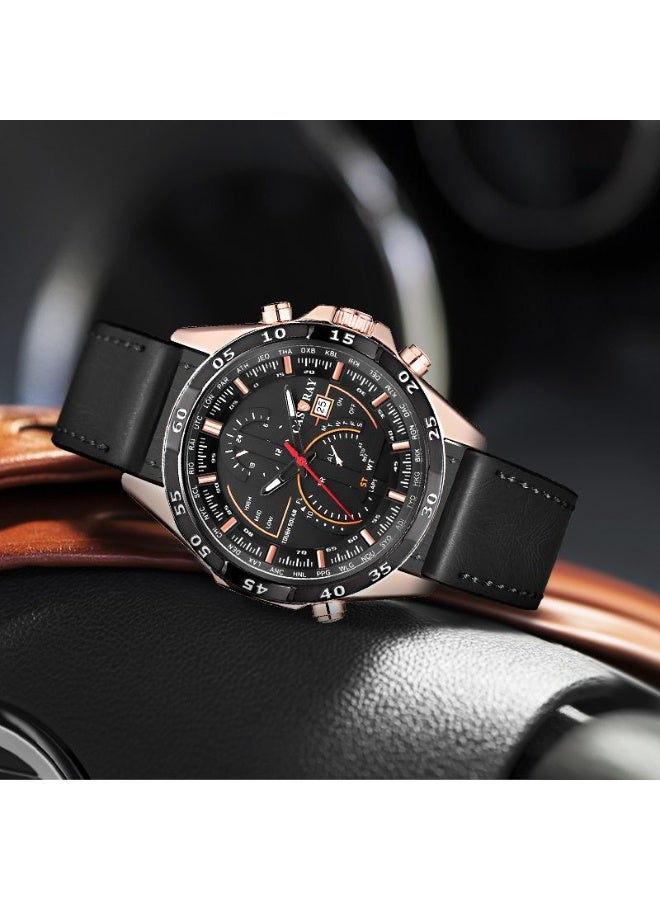 CASSRAY New high-end fully automatic multi-functional watch for handsome men - men's business student night-lit waterproof watch - Image 1