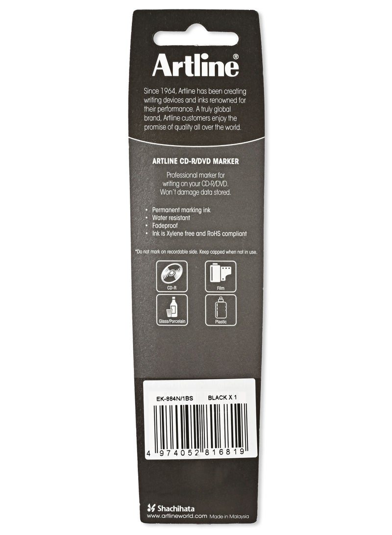 Artline 884 CD-R/DVD Marker in Blister Pack, Medium Line 1.0mm, Color:Black - ARMK884BK-BP - Image 5
