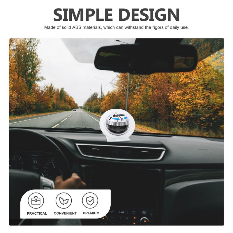 بوصلة عالمية للسيارات حامل لوحة القيادة كرة دليل الاتجاه لسيارات الدفع الرباعي والشاحنات والقوارب والملاحة البحرية - Image 4