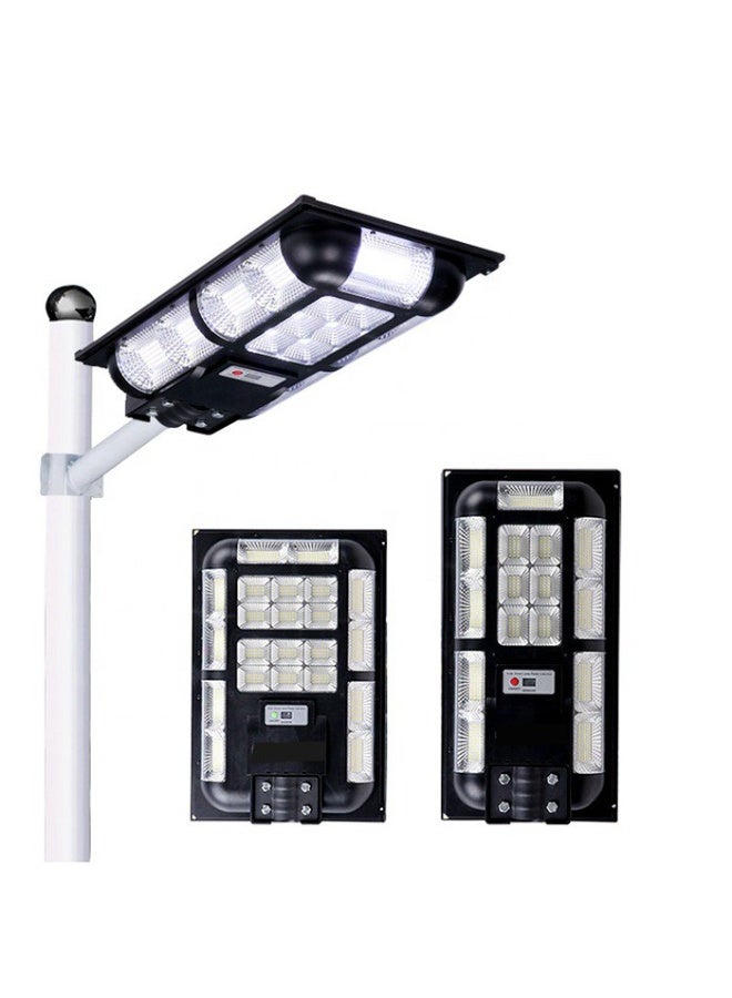 كشاف LED يعمل بالطاقة الشمسية بقدرة 400 واط، مقاوم للماء بمعيار IP65، مصباح خارجي مع جهاز تحكم عن بعد، تشغيل/إيقاف تلقائي، إضاءة مقاومة للماء بمعيار IP65 للفناء والجدران والمستودعات - Image 1