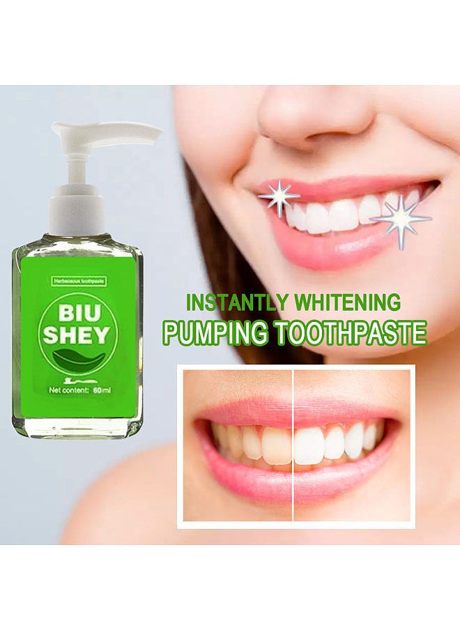 Generic - Pumping Design Toothpaste All-Round Oral Care Remove Teeth Stain Keep Fresh Breath - Image 1