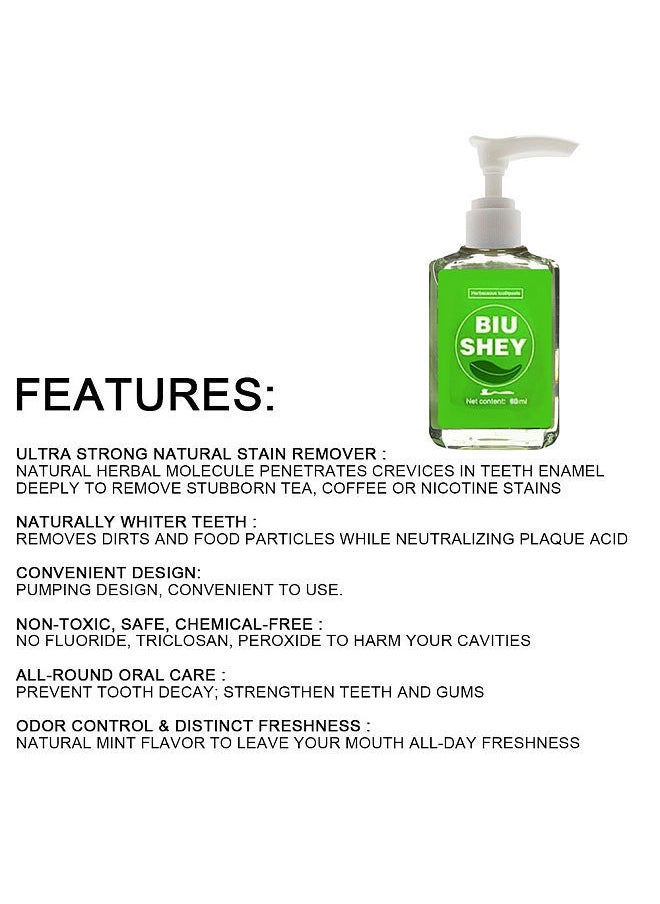 Generic - Pumping Design Toothpaste All-Round Oral Care Remove Teeth Stain Keep Fresh Breath - Image 1