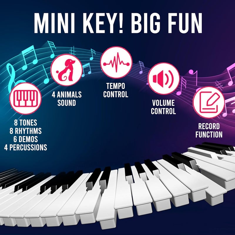 Gesto بيانو أطفال | بيانو إلكتروني بـ 37 مفتاح للأطفال مع ميكروفون | ألعاب موسيقية تعليمية للأولاد والبنات من عمر 3 إلى 6 سنوات | هدايا للأطفال من 3 إلى 5 سنوات - (أسود) - Image 4