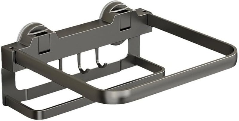 حامل حوض قابل للطي مع أكواب شفط وخطاطيف لتخزين الحائط في الحمام والمطبخ - Image 2