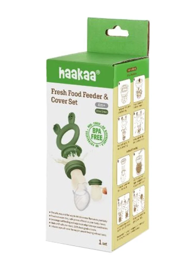haakaa Fresh Food Feeder And Cover Set - Olive Green