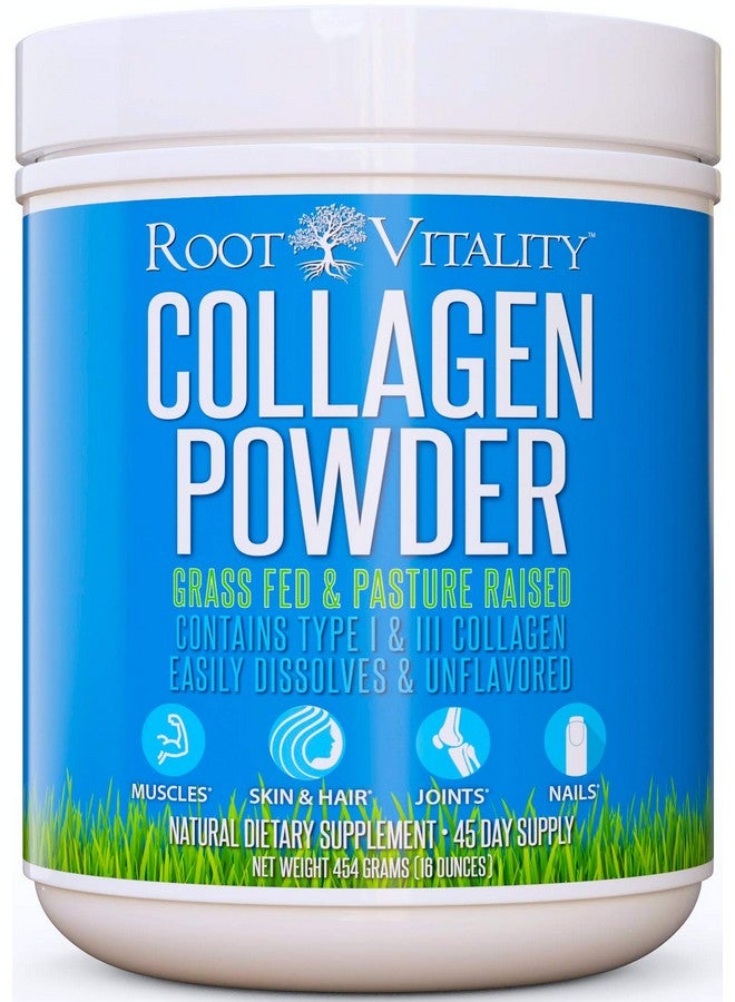 Root Vitality Collagen Peptides Collagen Powder Grass Fed Premium Quality Collagen Protein Pasture Raised Easily Dissolves Keto & Paleo Friendly Nongmo 16 Ounces - Image 1