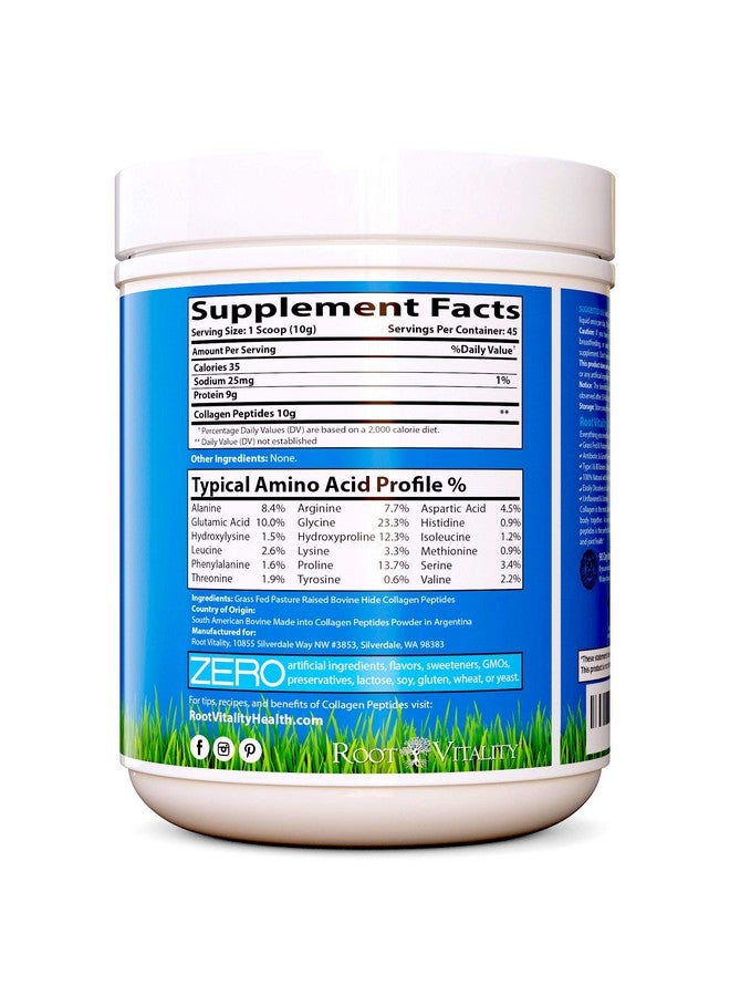 Root Vitality Collagen Peptides Collagen Powder Grass Fed Premium Quality Collagen Protein Pasture Raised Easily Dissolves Keto & Paleo Friendly Nongmo 16 Ounces - Image 3