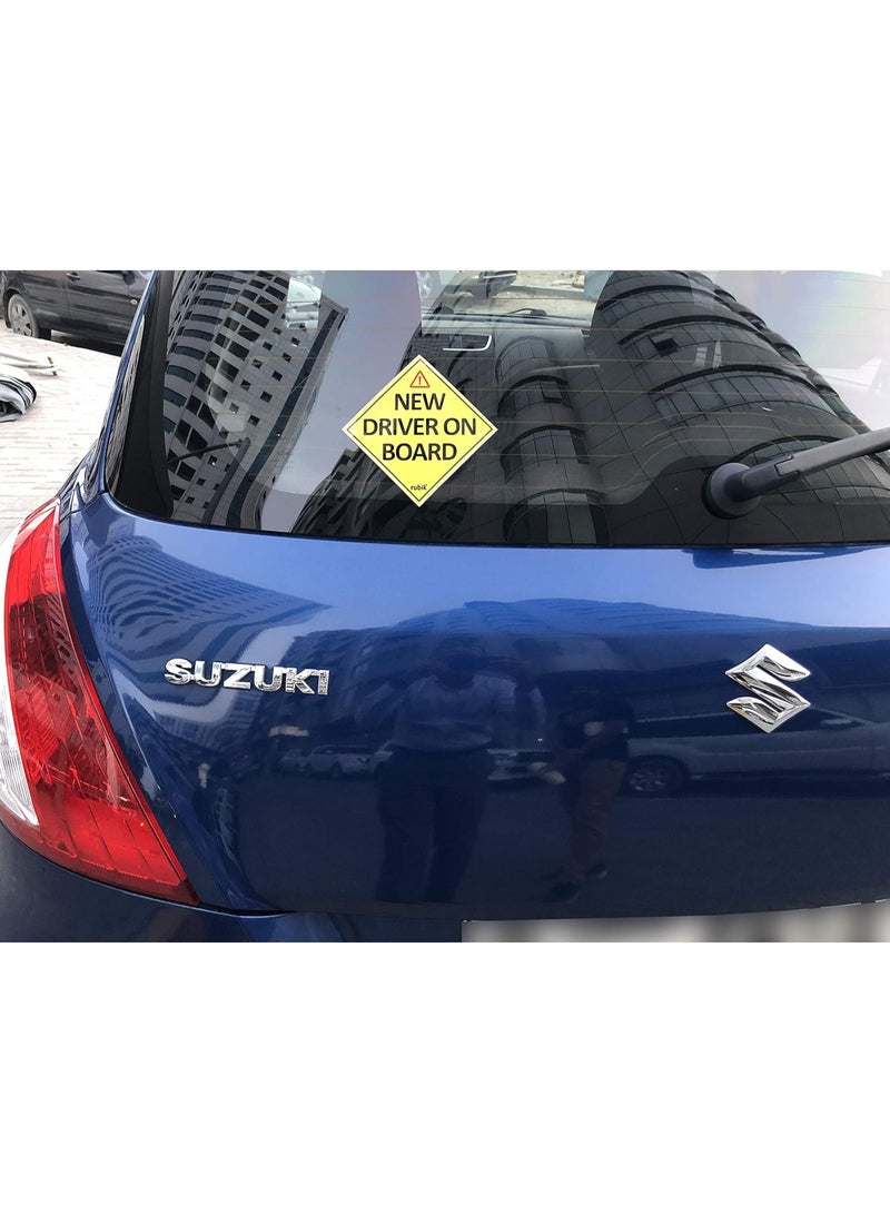 Rubik ملصق فينيل جديد للسائق على متن السيارة، علامة تحذير عاكسة للسائقين الجدد للسيارات الجديدة SUV والفانات (كبيرة 15x15 سم) - Image 3