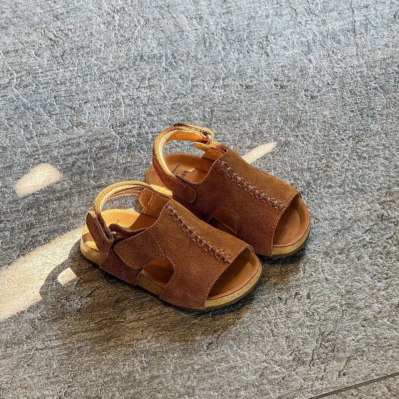 2026 الصيف أسلوب جديد Kidsren الكورية الرجعية النمر طباعة Nubuck الجلد Birkenstock Sandals الجلد الأصلي أحذية الأطفال للفتيان والبنات - Image 4