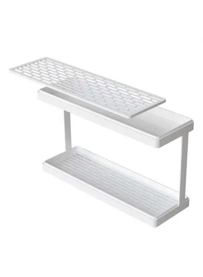 White Double Layer Narrow Cup Storage Rack Mug Organizer - Image 5