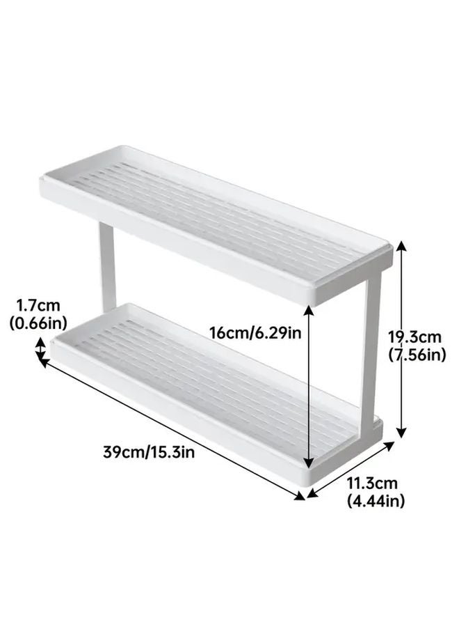 White Double Layer Narrow Cup Storage Rack Mug Organizer - Image 4