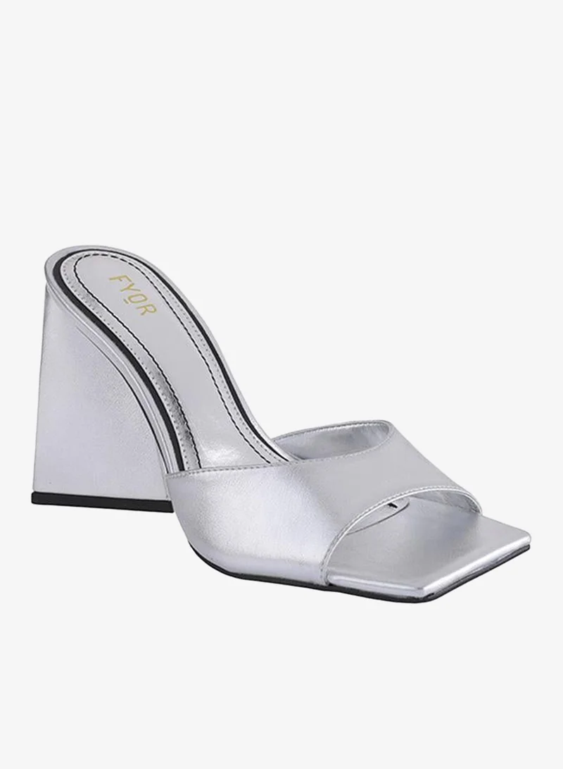 FYOR Metallic Pyramid Heel Sandal BWR 021