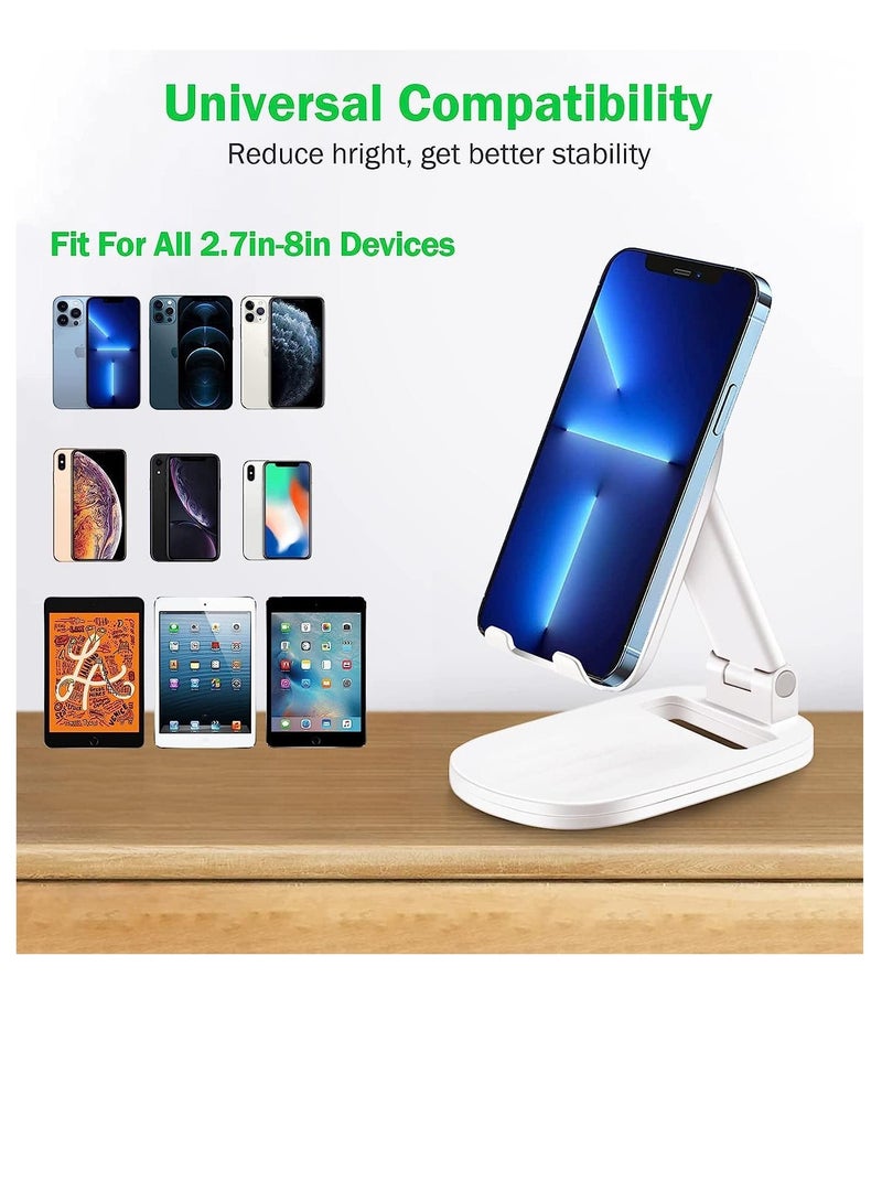 KASTWAVE Foldable Cell Phone Stand, Adjustable Phone Holder Ortable Cellphone Cradle Desktop Cradle Bracket Compatible with iPhone 14 13 12 Pro Max Mini and Mobile Phone Smartphone - Image 5