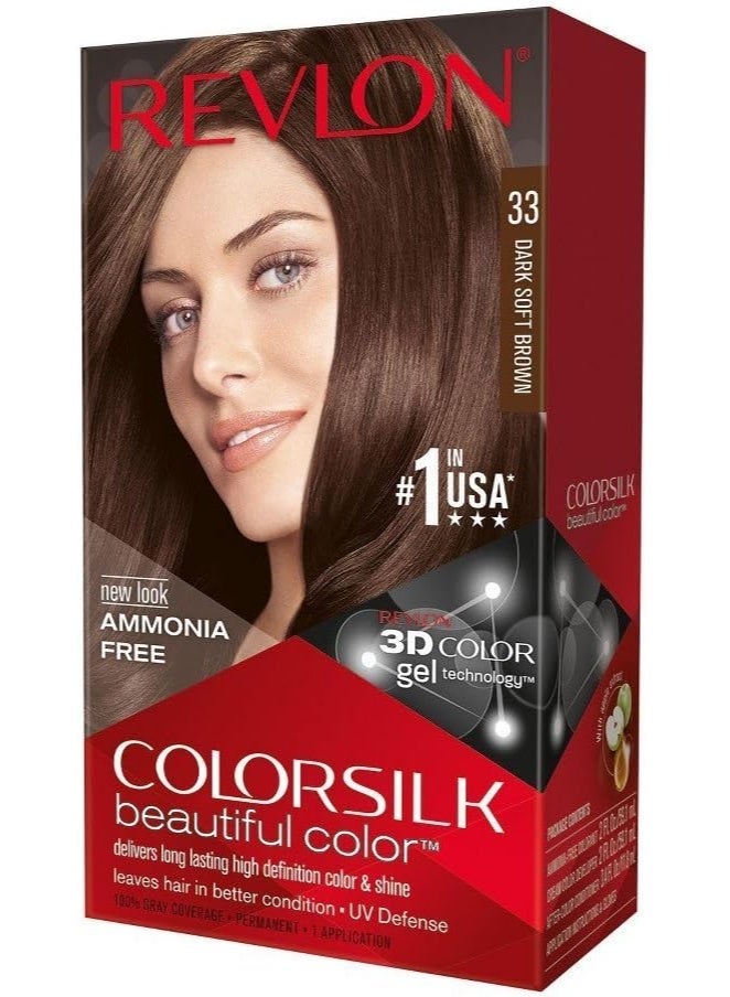 ريفلون صبغة شعر كولور سيلك  33 بني غامق