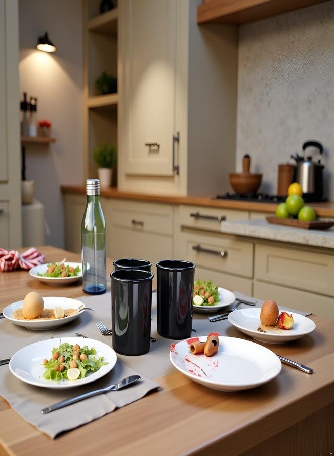 Reston Lloyd Small Utensil Holders, 3-Piece Small Set, Multipurpose Cookware Storage Crock, Kitchen Countertop & Office Desk Organization, BPA-Free Plastic, Black - Image 3