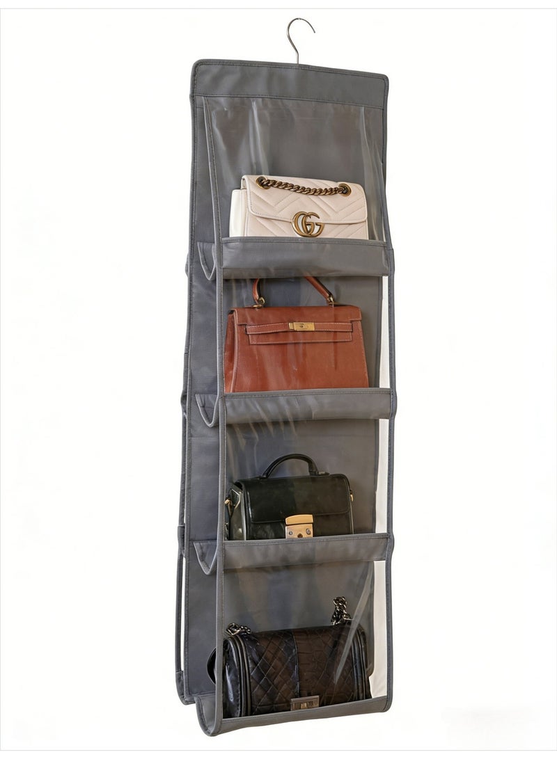 CKIKH Hanging storage bags, folding wardrobe organizers with metal hooks, and hanging storage cabinets with transparent windows for easy access to bags. - Image 1