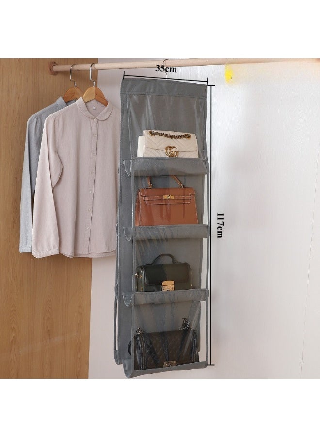 CKIKH Hanging storage bags, folding wardrobe organizers with metal hooks, and hanging storage cabinets with transparent windows for easy access to bags. - Image 3