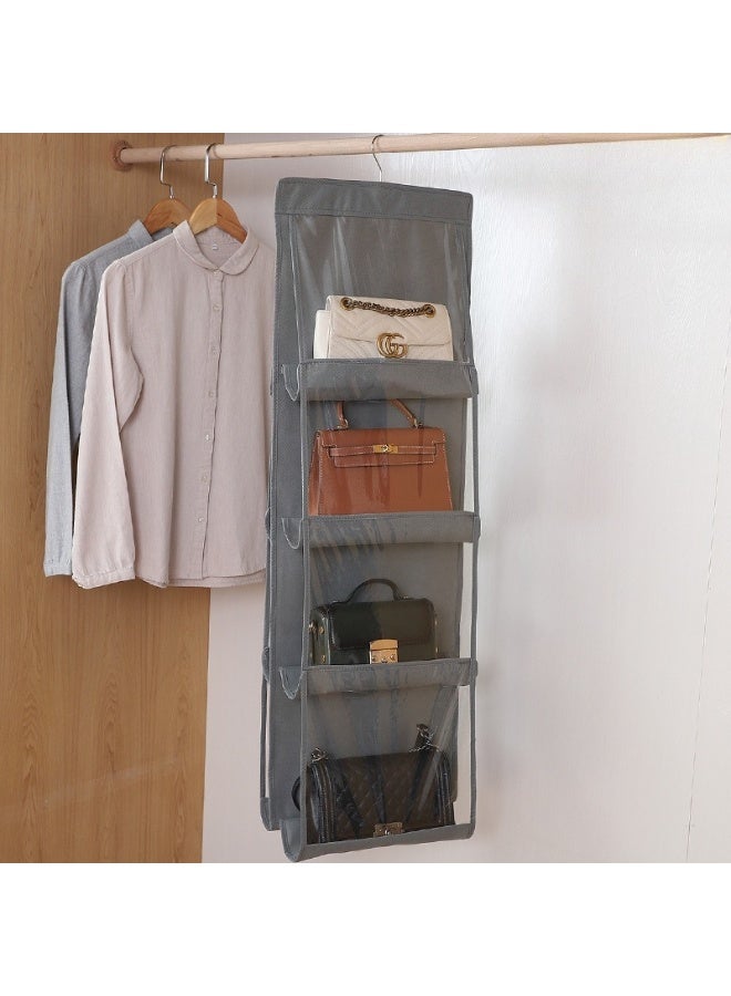 CKIKH Hanging storage bags, folding wardrobe organizers with metal hooks, and hanging storage cabinets with transparent windows for easy access to bags. - Image 2