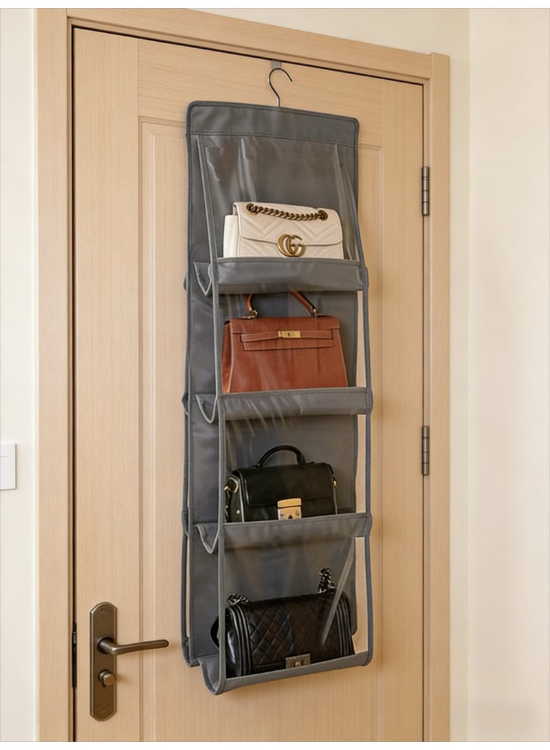 CKIKH Hanging storage bags, folding wardrobe organizers with metal hooks, and hanging storage cabinets with transparent windows for easy access to bags. - Image 4