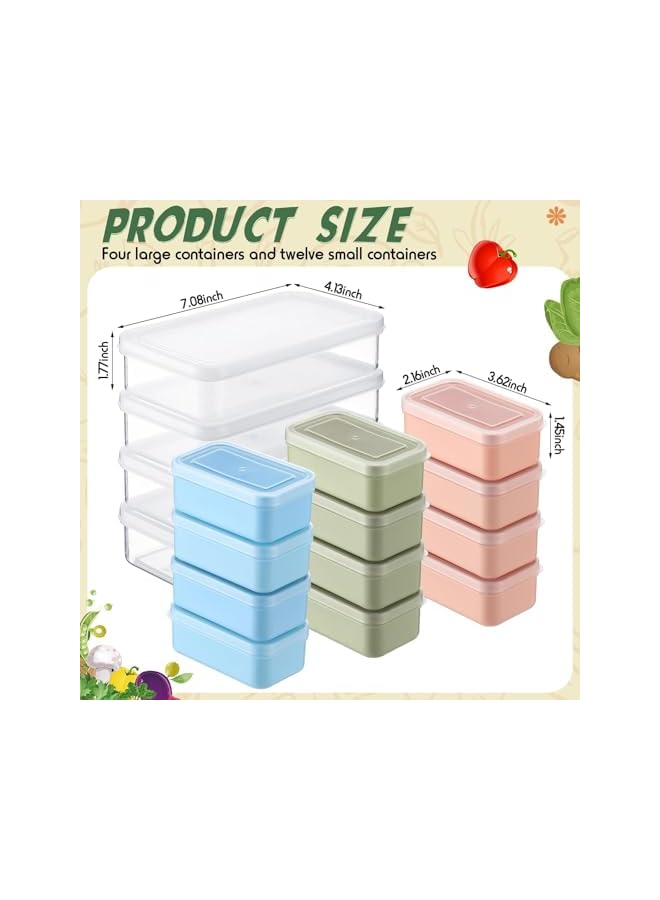 Green Tiger 4 Set Snack Containers with 3 Removable Compartments, Reusable Food Prep Storage Box with Lids, Stackable Meal Prep Containers for Fridge Snack Charcuterie Candy Nuts Spice, Safe in Microwaves - Image 5