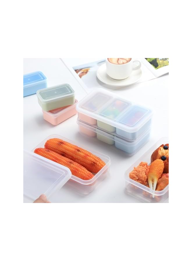 Green Tiger 4 Set Snack Containers with 3 Removable Compartments, Reusable Food Prep Storage Box with Lids, Stackable Meal Prep Containers for Fridge Snack Charcuterie Candy Nuts Spice, Safe in Microwaves - Image 4