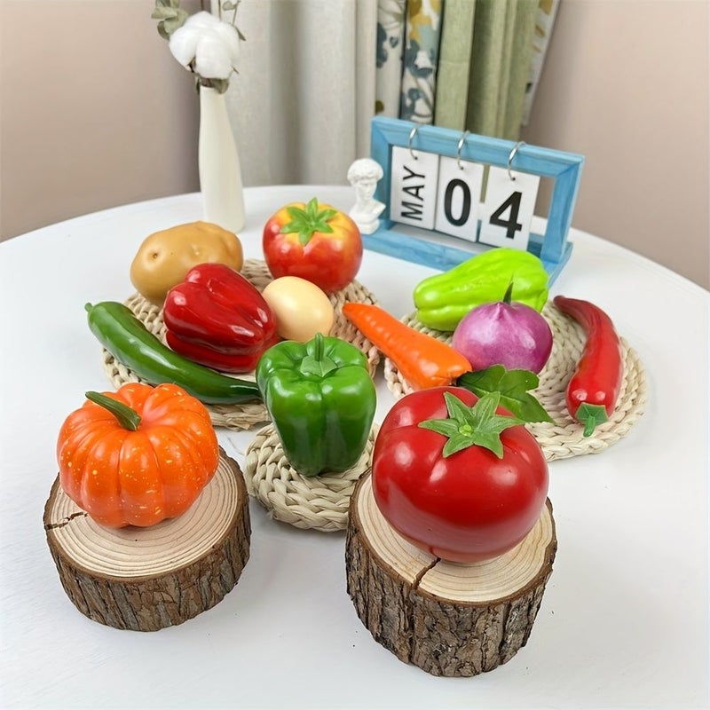 Set Of 12 Realistic Fruits And Vegetables For Home Decoration Dining Table Cabinet - Image 4