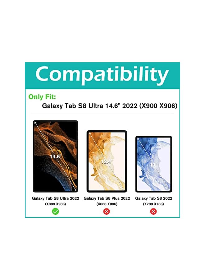 Procases Galaxy Tab S8 Ultra Case 14.6 Inch 2022 With S Pen Holder Model X900 X906, Slim Stand Protective Cases Smart Folio Cover For 14.6 In Galaxy Tab S8 Ultra Tablet 2022 Sm-X900 Sm-X906 –Black - Image 2