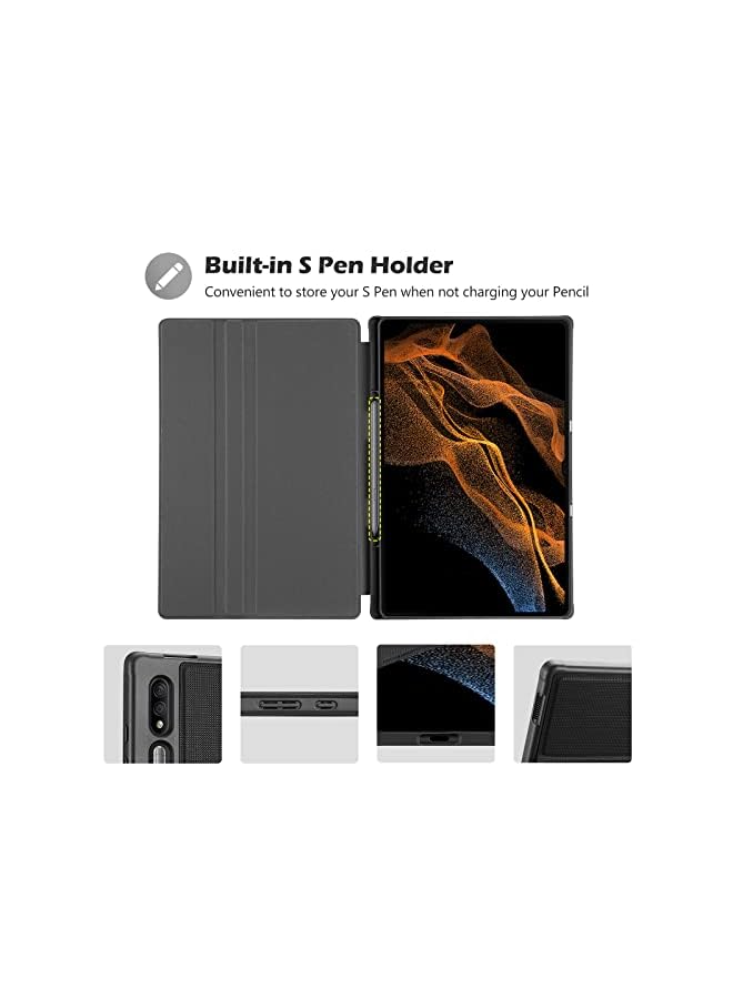 Procases Galaxy Tab S8 Ultra Case 14.6 Inch 2022 With S Pen Holder Model X900 X906, Slim Stand Protective Cases Smart Folio Cover For 14.6 In Galaxy Tab S8 Ultra Tablet 2022 Sm-X900 Sm-X906 –Black - Image 3