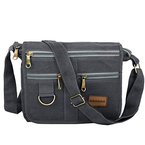 DAHSHA Stylish Cotton Sling Cross Body Travel Office Business Messenger One Side Shoulder Bag For Men Women (Grey, 21.5 x 8.8 x 24 Cm) - Image 1
