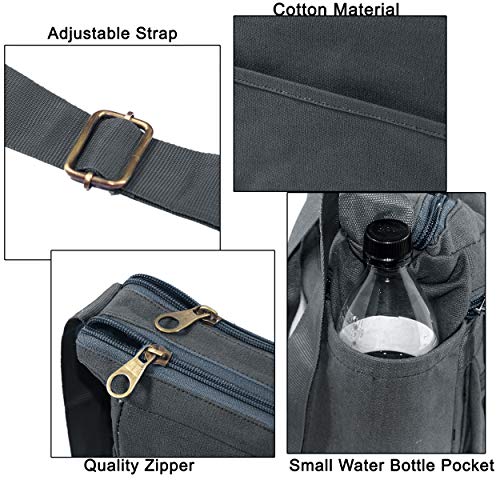 DAHSHA Stylish Cotton Sling Cross Body Travel Office Business Messenger One Side Shoulder Bag For Men Women (Grey, 21.5 x 8.8 x 24 Cm) - Image 4