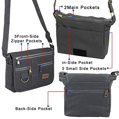 DAHSHA Stylish Cotton Sling Cross Body Travel Office Business Messenger One Side Shoulder Bag For Men Women (Grey, 21.5 x 8.8 x 24 Cm) - Image 3