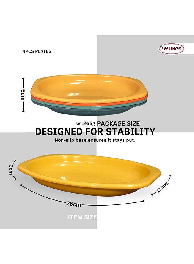 Feelings Plastic Serving Tray  4Pcs Set (25Cm) | Durable & Easy To Clean - Image 2
