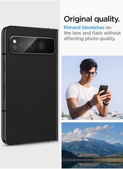 Spigen Glastr Ez Fit Optik for Google Pixel Fold Camera Lens Screen Protector - Black [2 Pack]  - Image 3