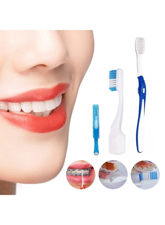 Beauenty 8-Piece Braces Cleaning Kit for Teeth, Portable Orthodontic Toothbrush Kit Oral Care Dental Travel Kit - Interdental Brush Dental Wax Dental Floss Toothbrush Box (Blue)  - Image 2