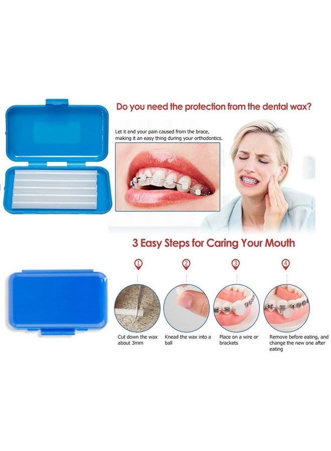Beauenty 8-Piece Braces Cleaning Kit for Teeth, Portable Orthodontic Toothbrush Kit Oral Care Dental Travel Kit - Interdental Brush Dental Wax Dental Floss Toothbrush Box (Blue)  - Image 3