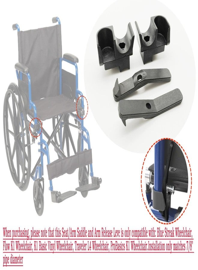 ForconMed Seat/Arm Saddle,Arm Release Leve for Blue Streak Wheelchair,Replacement Parts,STDS5N2219,STDS5N2202,Sold in Sets of Left and Right.(1 Pr,Black) - Image 4