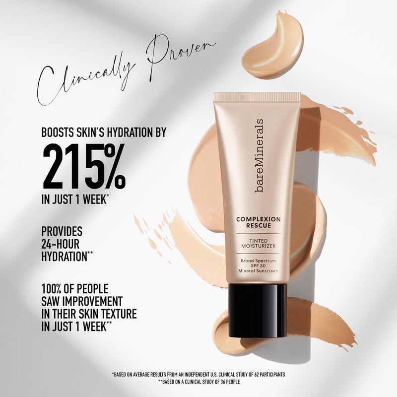 bareMinerals Complexion Rescue Tinted Moisturizer for Face with SPF 30, Full Size, Suede 04, Vegan, Cruelty-Free & Dermatologist-Tested - Image 4